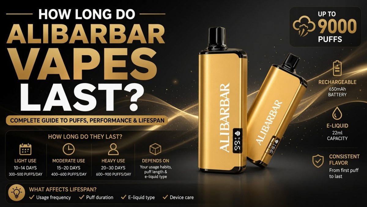 how long does an Alibarbar vape last